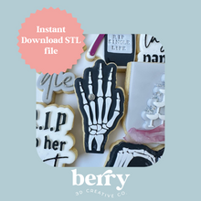 Load image into Gallery viewer, Skeleton Hand with ring Cookie Cutter and Stamp stl file
