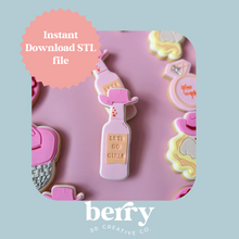 Load image into Gallery viewer, Premix drink with cowboy hat topper Cookie Cutter and Stamp stl file