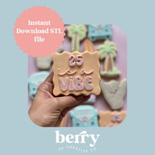 Load image into Gallery viewer, is a vibe Cookie Cutter and Stamp stl file