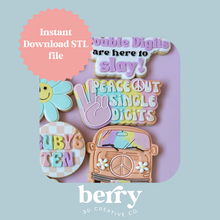 Load image into Gallery viewer, Peace Out Single Digits Cookie Cutter and Stamp stl file