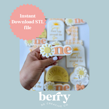 Load image into Gallery viewer, One with sun O Cookie Cutter and Stamp stl file