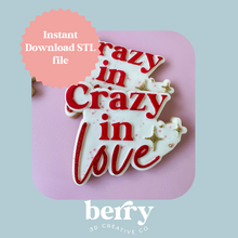 Load image into Gallery viewer, Crazy in love Cookie Cutter and Stamp stl file
