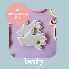 Load image into Gallery viewer, Hand with Wedding Ring Cookie Cutter and Stamp stl file