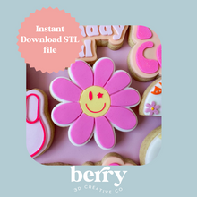 Load image into Gallery viewer, Star Eye Retro Flower Cookie Cutter and Stamp stl file