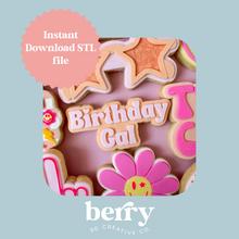 Load image into Gallery viewer, Birthday Gal Cookie Cutter and Stamp stl file
