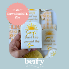 Load image into Gallery viewer, Arch Customisable First Lap around the sun Cookie Cutter and Stamp stl file