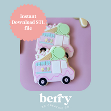 Load image into Gallery viewer, Ice Cream Truck Cookie Cutter and Stamp stl file