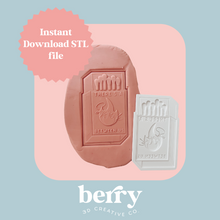 Load image into Gallery viewer, There is a spark between us matchbox Cookie Cutter and Stamp stl file