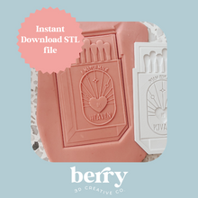 Load image into Gallery viewer, A match made in Heaven matchbox Cookie Cutter and Stamp stl file