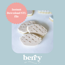 Load image into Gallery viewer, Pie Cookie Cutter and Stamp stl file