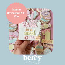 Load image into Gallery viewer, is a Sweet One Cookie Cutter and Stamp stl file