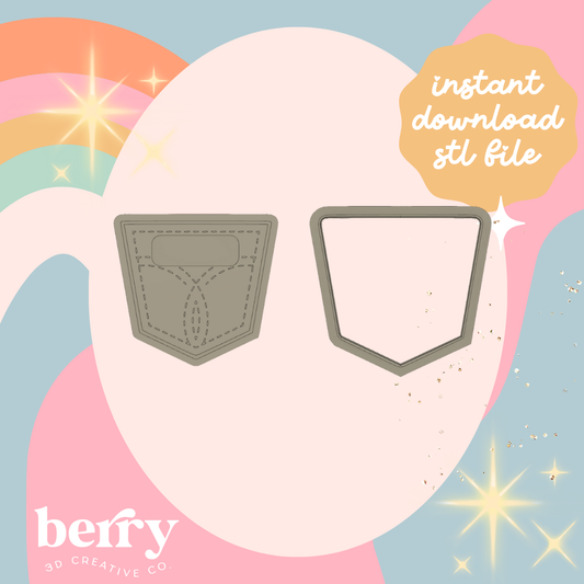 Blank Jeans Pocket Cutter and Stamp stl file