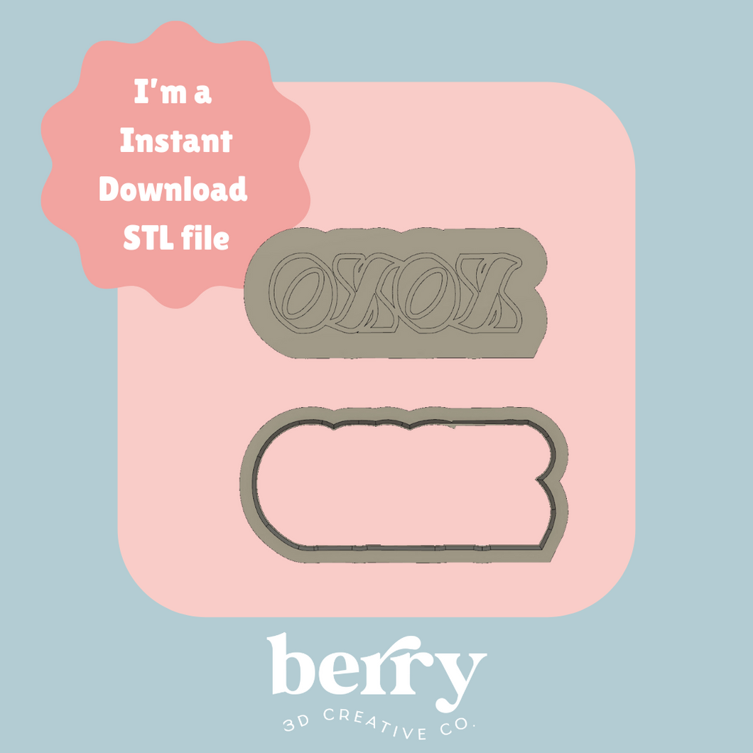 XOXO Stamp and cutter STL file