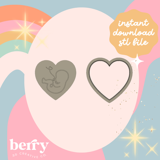 Baby in heart Cutter and Stamp stl file