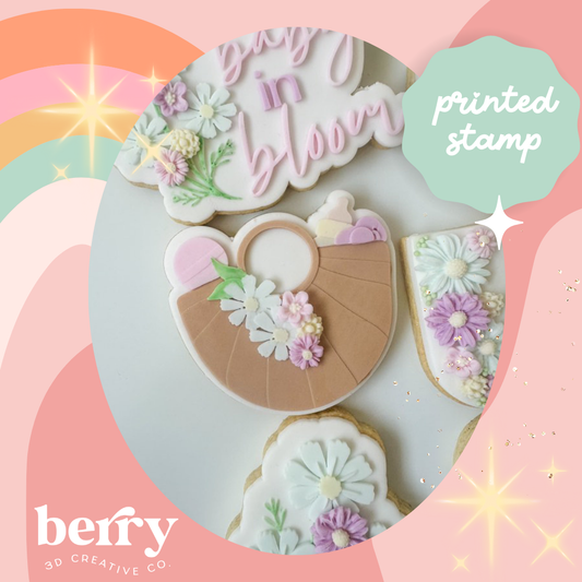 Nappy/ Baby Bag with flowers -  Stamp and matching cutter