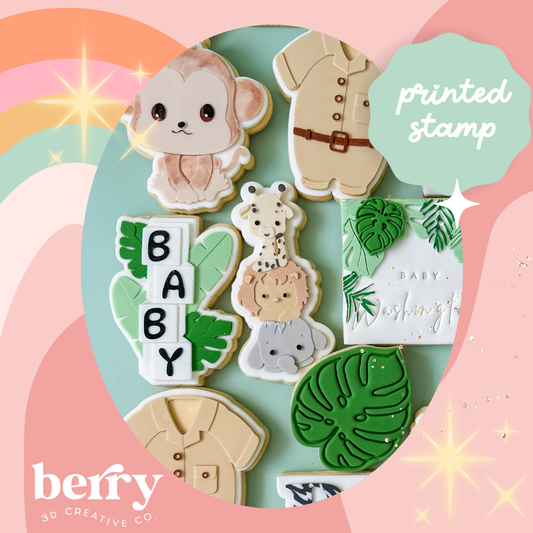 Baby Jungle Animals- Welcome to the Jungle Baby Collection Stamp and matching cutter