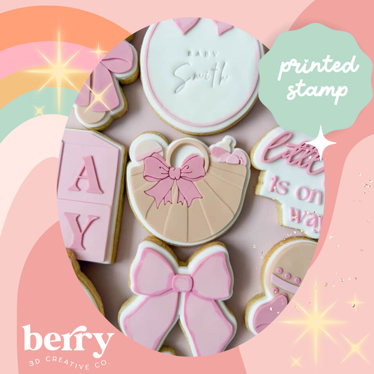 Nappy/ Baby Bag with bow-  Stamp and matching cutter