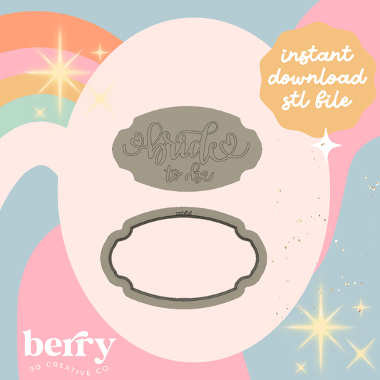 Bride to Be Cookie Cutter and Stamp stl file