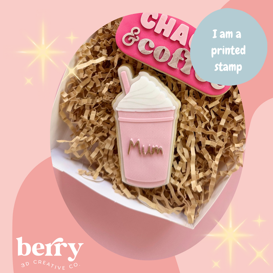 Iced Coffee with mum Stamp and matching cutter