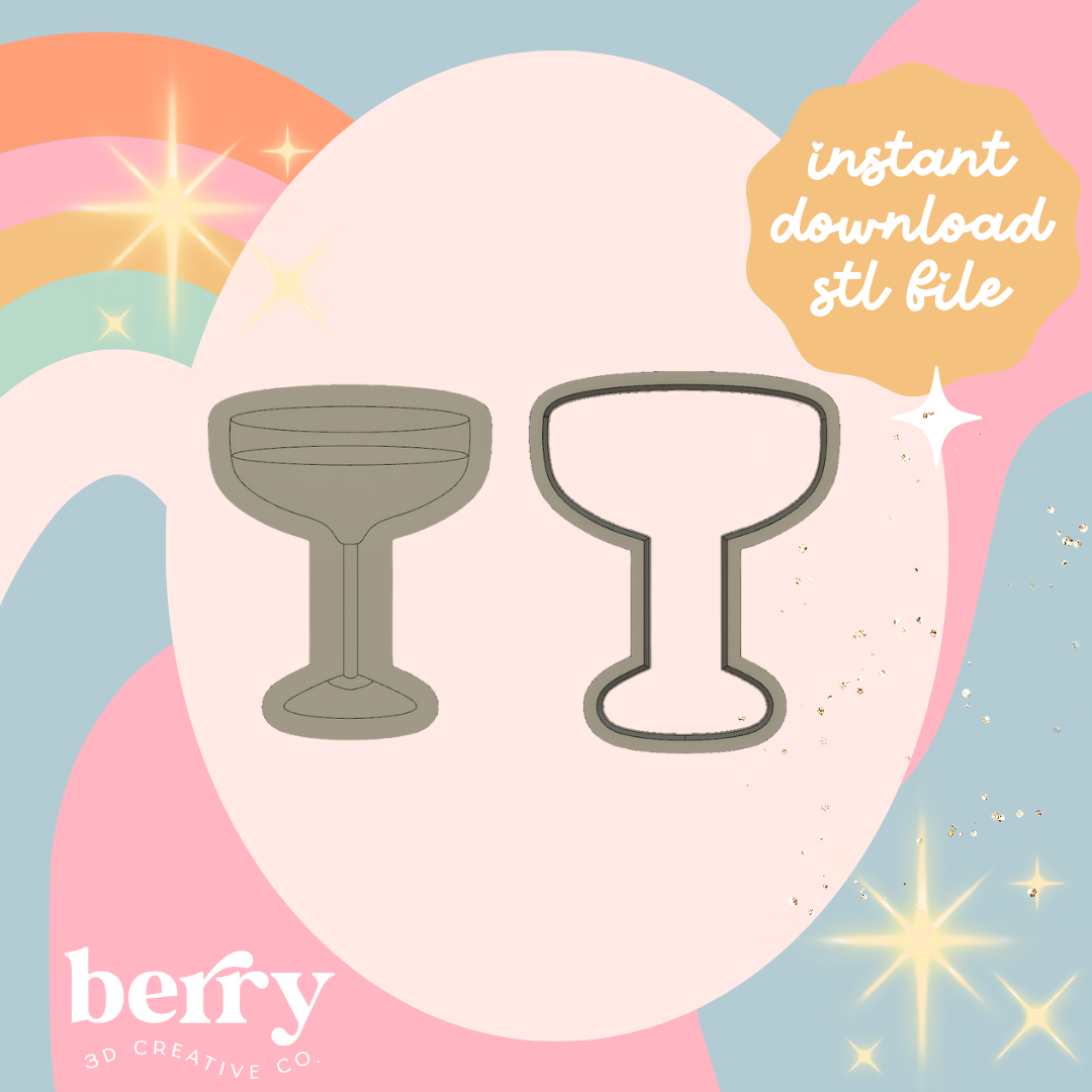Margarita/ Wine Glass Cutter and Stamp stl file