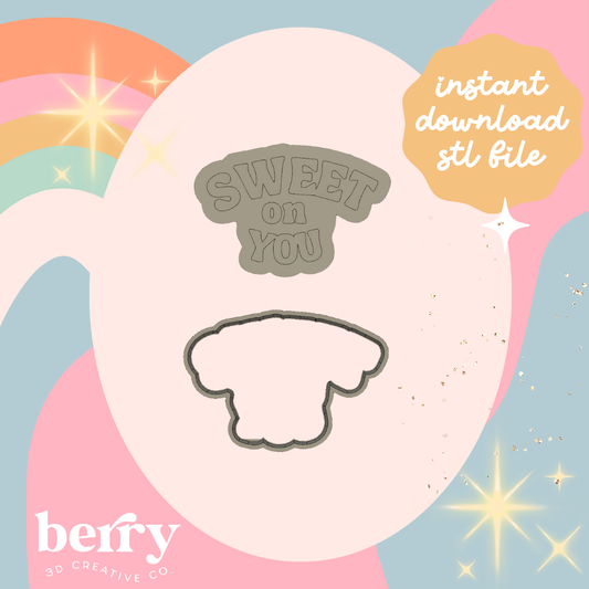 Sweet on you Cookie Cutter and Stamp stl file