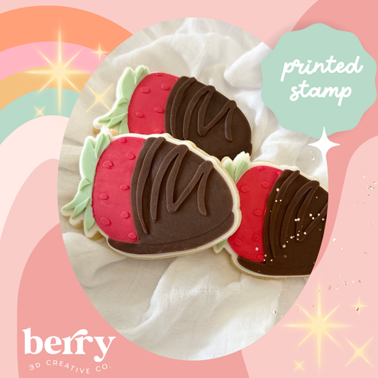 Chocolate Coated Strawberry debosser with matching cutter