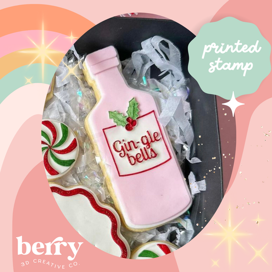 Gin-gel bells gin bottle Debosser and matching cutter