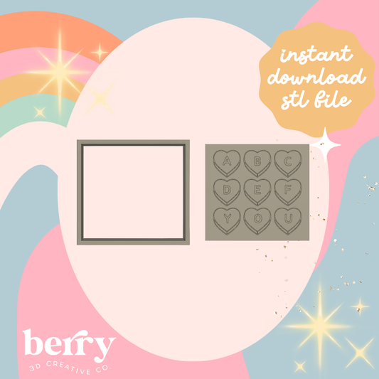 ABCDEFYOU Cookie Cutter and Stamp stl file