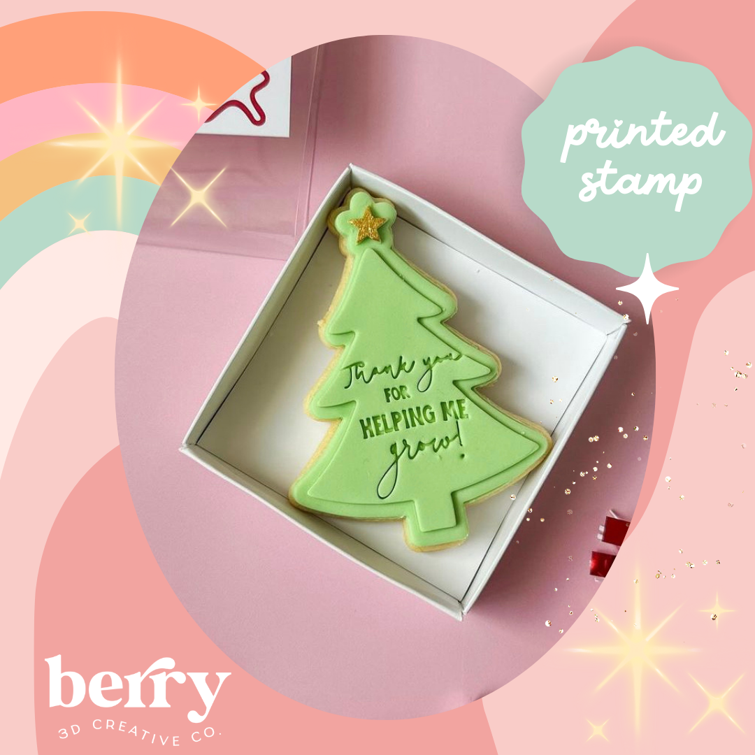 Thank you for helping me grow Christmas tree Debosser and matching cutter