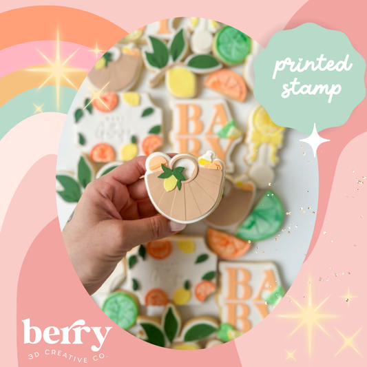 Nappy/ Baby Bag with lemon-  Stamp and matching cutter