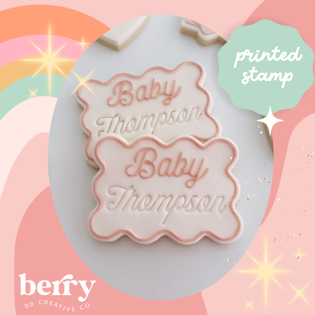 Wavy Baby (no sure name included left blank) Stamp and matching cutter