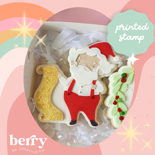 Santa with his list Debosser and matching cutter