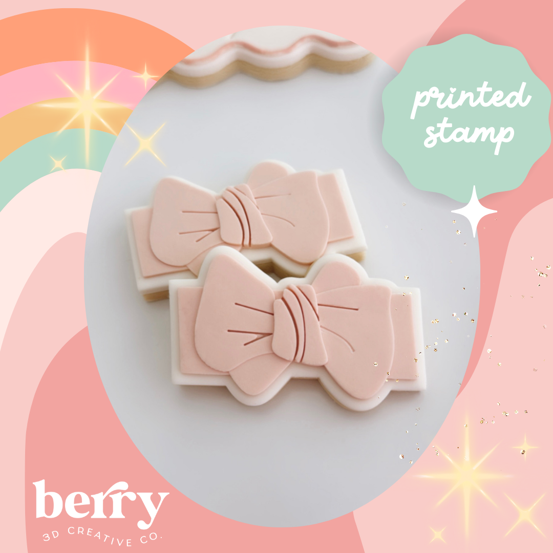 Baby Bow headband Stamp and matching cutter
