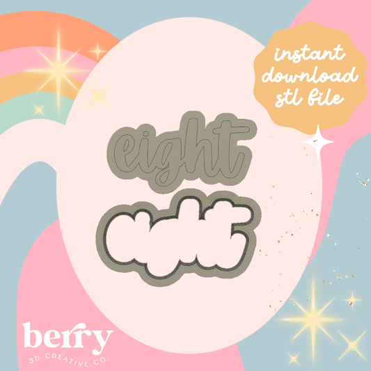 eight Cookie Cutter and Stamp stl file