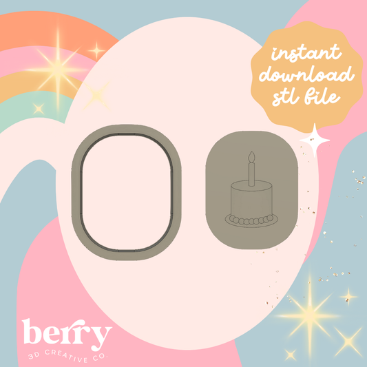 Birthday Cake Cookie Cutter and Stamp stl file