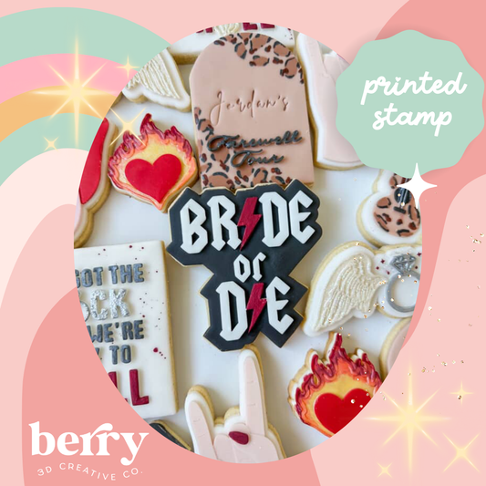 Bride or Die (Rock n Roll) debosser and matching cutter