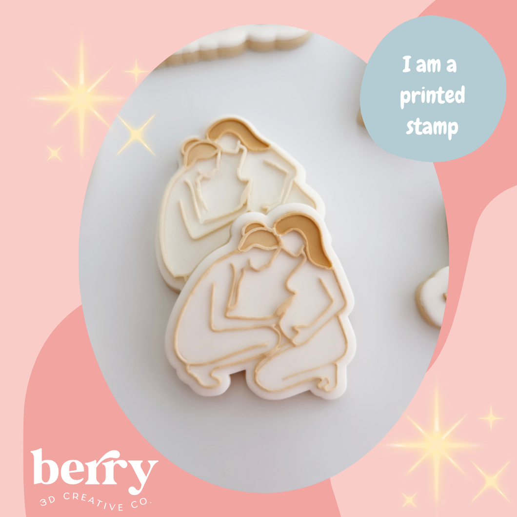 Mother and Midwife line art Stamp and matching cutter