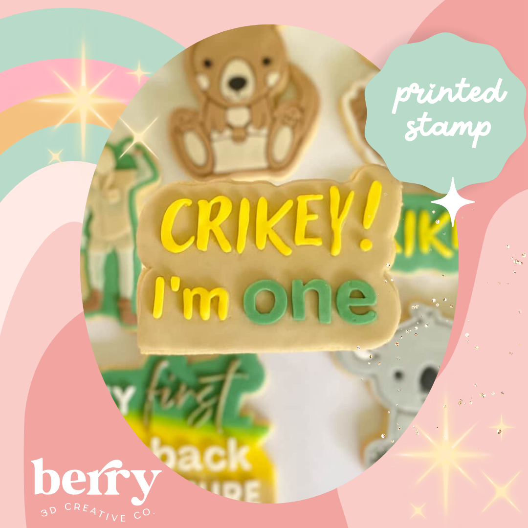 Crikey I'm One Stamp and matching cutter