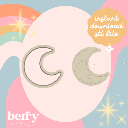 Quarter Moon Cutter & Stamp stl file