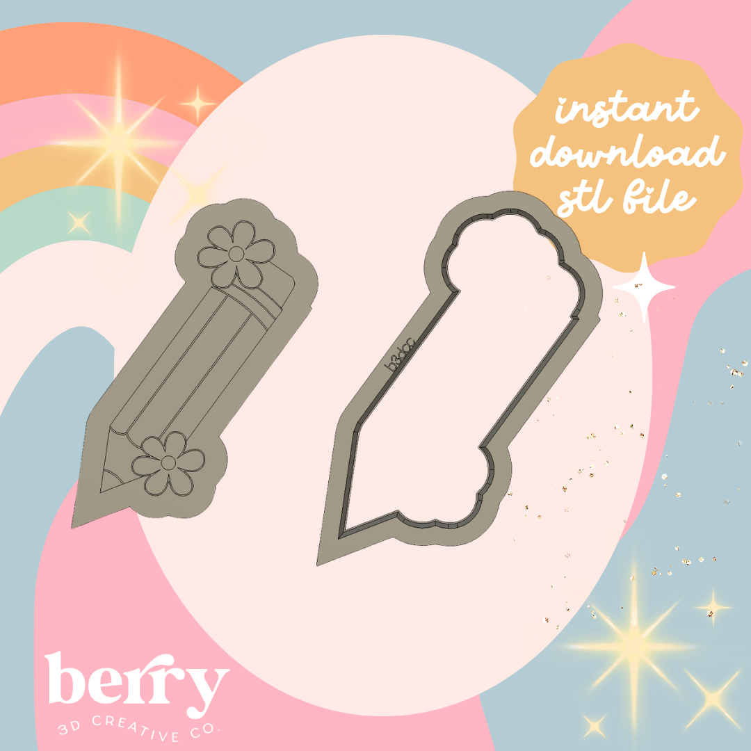 Pencil with Daisy Cutter & Stamp stl file