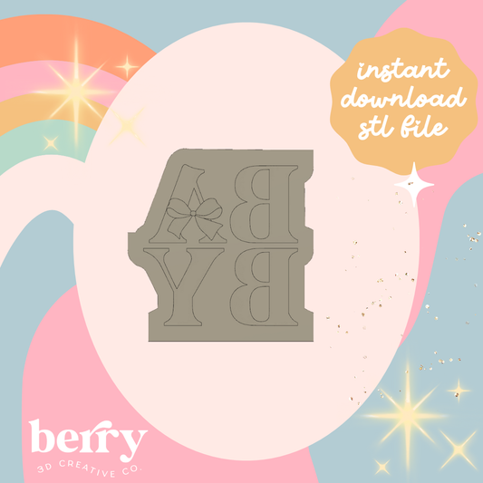 Baby with Bow Cutter and Stamp stl file