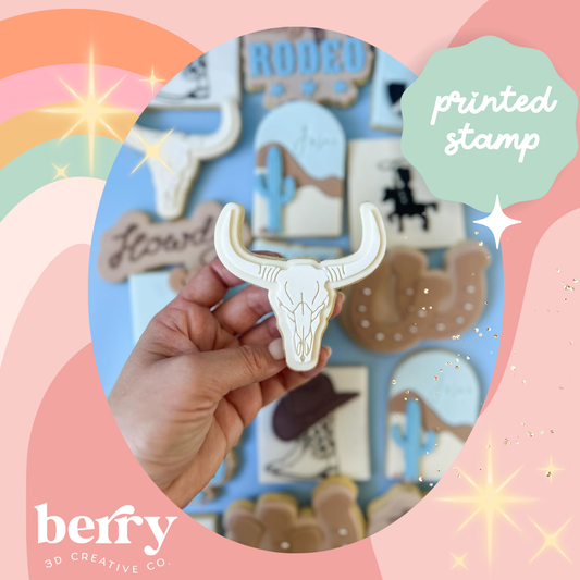 Cow/ Bull Skull- Country/Western Rodeo Collection Stamp and matching cutter