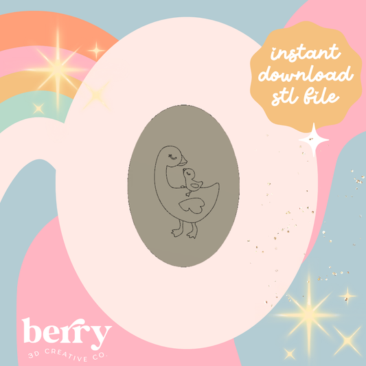 Goose/Duck with baby Cookie Cutter and Stamp stl file