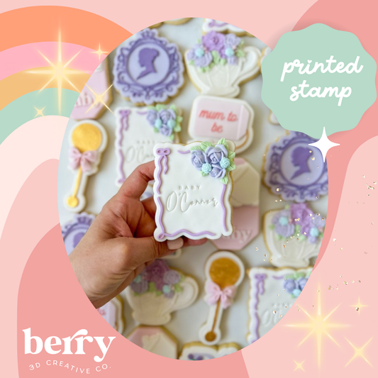 Rectangle wavy bow border stamp and matching cutter