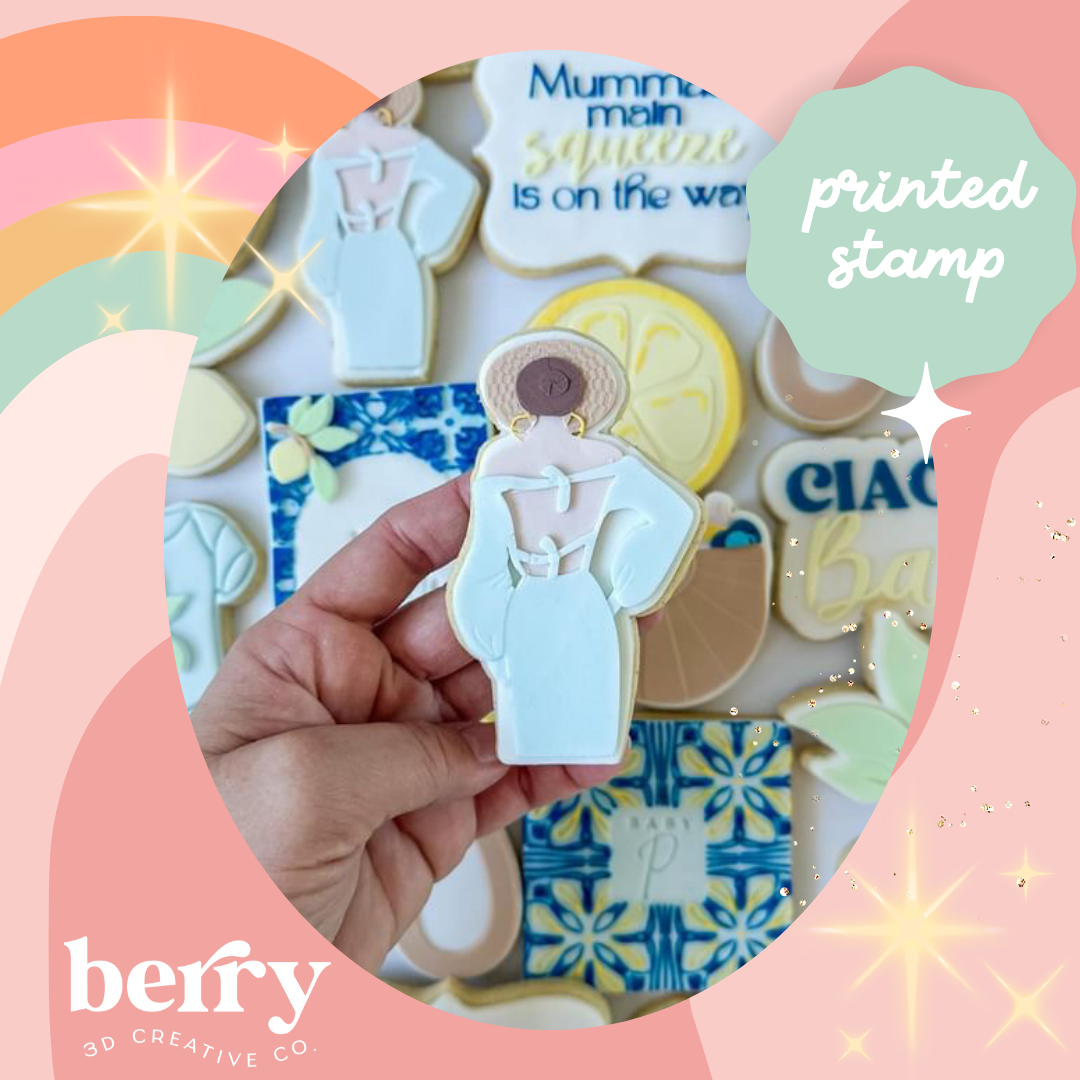 Almafi Lady debosser stamp and matching cutter