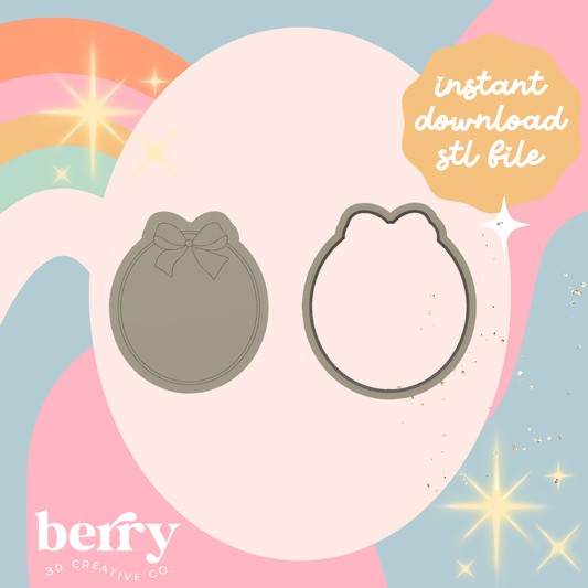 Oval with bow Cutter and Stamp stl file