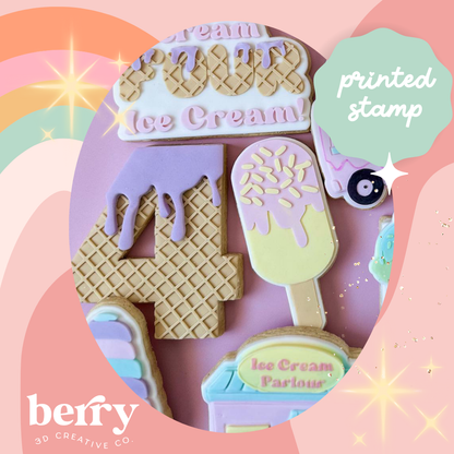 Ice Cream Paddle Pop Debosser Stamp with matching Cookie Cutter