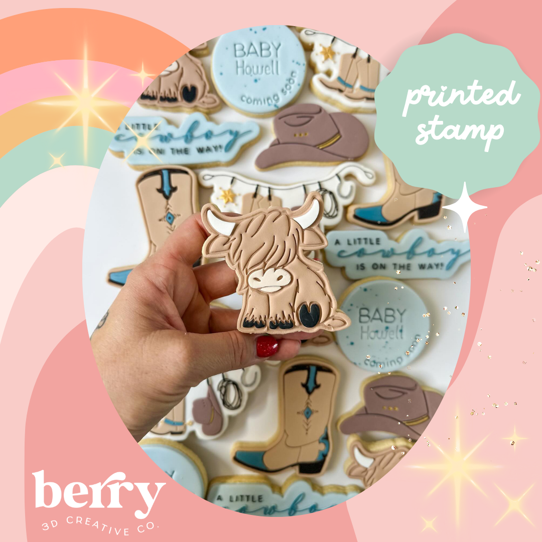 Highland Cow Stamp and matching cutter