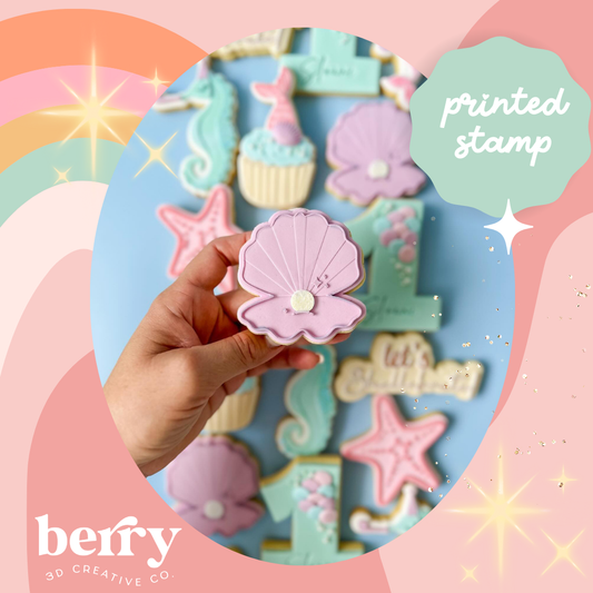 Seashell/ clam with Pearl - Mermaid CollectionStamp and matching cutter