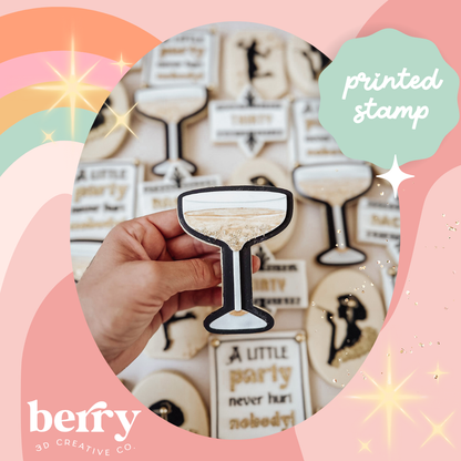 Margarita/ Wine  Glass debosser and matching cutter